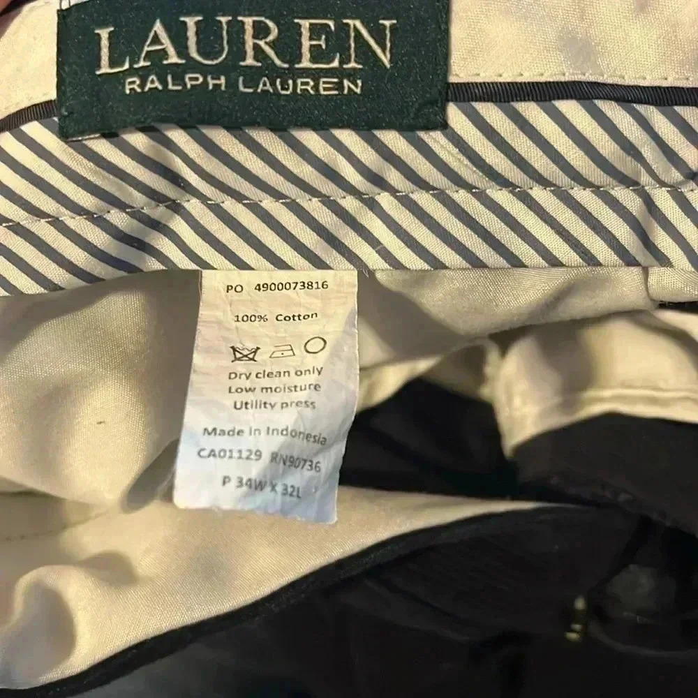 LAUREN RALPH LAUREN corduroy dark blue mans pants size 34 W x 32 L - Picture 5 of 5